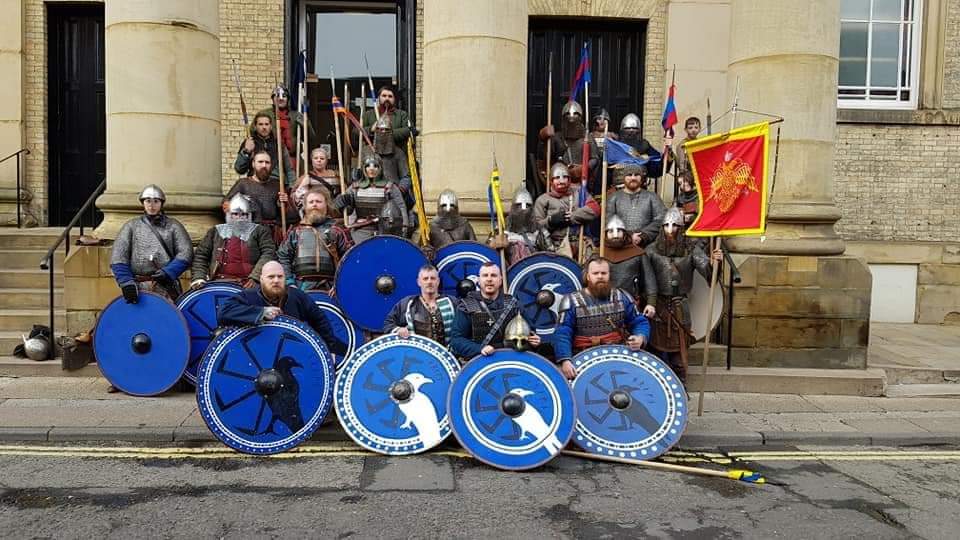 Members of Sedley Viking Combat/Reenactment Group, Hrafn Vaeringi